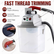 AMQYDT Industrial Garment Thread Trimming Machine, Fabric Thread Trimmer, Cleaner Thread Removal with Brushless Motor, Adjustable Speed and Storage Bucket for Apparel Workshops