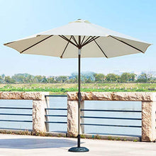 RWGOVLU 2.7M Garden Parasol Sun Shade Outdoor Umbrella 8 Sturdy Ribs with Crank and Tilt Mechanism for Lawn, Deck, Patio and Balcony, White