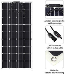 AUECOOR 500W(520W) Solar Wind Power Kit: 120W Mono Flexible Solar Panel + 400W 12V Wind Turbine Generator + Accessories for RV, Boat, Cabin, Trailer, Roofs, Off Grid System, 12V Battery Charging