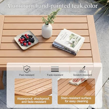 OTSUN 5 Pcs Outdoor Patio Furniture Set, Front Porch with 3 Seater Sofa 2 Single Chairs HDPE and Side Table Sectional for Garden Terrace & Backyard (5 Pcs Outdoor Patio Furniture Set)