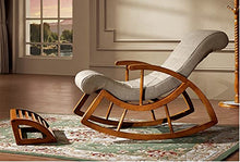 Yyuoqafn Solid Wood Casual Lazy Rocking Chair New Chinese Style Office Armchair Nap Lounge Chair with Pedal Suitable for Living Room Balcony Bedroom Garden and More