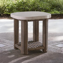 Signature Design by Ashley Angel Island Outdoor Table, All-Weather Resin Wicker and Aluminum, Compact Shelf Design for Patio, Poolside and Deck Use Outside Living