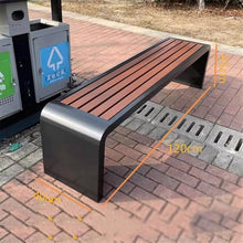 VHDY85KA Park Rounded Corners Stainless Steel Outdoor Park Chair Plaza Bench Entryway(Small)