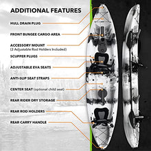 Elkton Outdoors Hard Shell Fishing Tandem Kayak Grey
