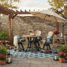 Outdoor Escape Cedar Counter Height Swivel Arm Chair, Heavy Duty Poly Fan Back Outdoor Seating for Dining and Coastal Use