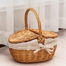Storage Basket,Small Picnic Hand Woven English Sundries Portable Handle Camping Baking Shopping Organizer