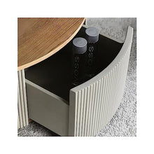Living Room Table Coffee Table Set of 2, Round Wood Surface Coffee Tables with Hidden Storage, Modern Circle Table Accent End Side Table Outdoor Side Table (Color : 01)