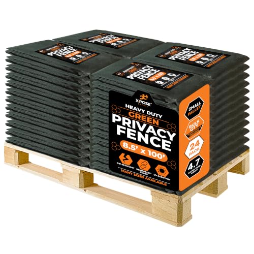 Xpose Safety Privacy Fence Screen 8.5’ x 100’ (12 Pack) – Heavy Duty Green Mesh with 90% Visibility Block, UV Protection – for Garden, Yard, Nursery, Kennel, Dog Run, Greenhouse