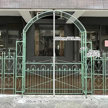 Green Extra Large Arch, Metal Pergola Arbor with Gate, Garden Arch Trellis for Outdoor Terrace Hotel Party Decoration Lawn Balcony, Etc (Size : 300cm/118.1in)