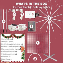 Curoee Christmas LightShow Set, 66ft Permanent Outdoor Lights, Smart Curtain Lights, LED Firework Light, Pathway Light App Control & Music Sync for Party Wedding Christmas Decorations Gifts