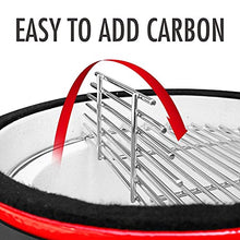 London Sunshine Ceramic Kamado Charcoal BBQ Grill 18 Inch Red