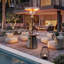 Pamapic Outdoor Heaters for Patio with Round Table Design, Premium 304 Stainless Steel Burner, Triple Protection System Propane Patio Heater for Porch Garden, Residential & Commercial Use