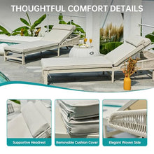 SANDAZE Outdoor Lounge Chairs Set of 4 with 2" Thick Cushion & Pillow, 5-Position Reclining Backrest, Aluminum Pool Chaise Lounge with Wheels, 350lbs Capacity, White Patio Lounger for Backyard Deck