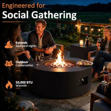 Shintenchi 30" Propane Fire Pit Table with Tank Storage, Black