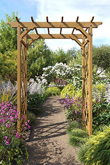 Vita Heartwood Cedar Wood Arbor – 55" x 88" Golden Brown Garden Arch, Durable Trellis for Climbing Plants, Easy Assembly, Ideal for Wedding Ceremony, Backyard Décor & Garden Entrance