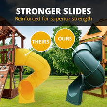 Gorilla Playsets Mountaineer Wooden Swing Set with Slides & Wood Roof Brown