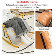 QUANGJN Omfortable Rocking Chair for Balcony Steel Legs Padded Seat Adjustable Footrest Leisure Chair for Living Room and Patio Armchair,