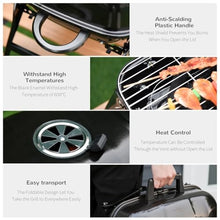 Portable Charcoal Grills - Mini Barbecue Grill - Small Tabletop Charcoal Grill for Outdoor Cooking, Grilling - Foldable Table Top BBQ Grill for Camping, Picnic