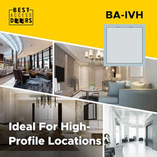 Best 24" x 24" Drywall Inlay Access Panel - Invisa Hatch™ Wall and Ceiling Access Door, 5/8" Drywall Insert, Fully Detachable Hatch, Touch Latches, Open Pin Hinge, Aluminum Mill Finish, BA-IVH