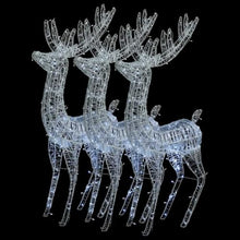 XXL Christmas Reindeer Set of 3, 70.9 Inch Lighted LED Holiday Yard Decorations, Cold White Acrylic Figures for Indoor and Outdoor Garden Display, Remote Control Lighting Modes