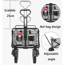 Outdoor Folding Utility Wagon 4 Wheeled Folding Camping Cart, Utility Garden Trolley, Portable Outdoor Handcart with Brake, for Beach Picnic, Load-Bearing 100KG / 220lbs (Style 3)