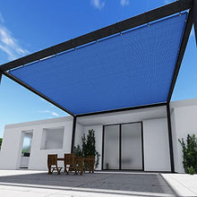 TANG 15' x 40' Shade Cloth with Grommets, Sun Shade Sail Rectangle Straight Side, UV Blocker Fabric Patio Canopy for Deck Carport Backyard Pergola Cover, Blue