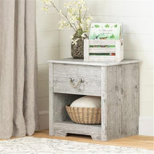 Home Square 2-Piece Bed and Nightstand Set Seaside Pine White