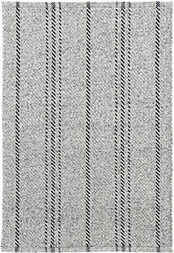 Dash & Albert Handwoven Melange Stripe Rug 8x10 Feet Grey/Black