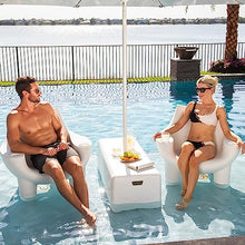 REZVANI FURNITURE STUDIO Tenjam Mibster Chair in Pool Lounge Chairs for Sun Shelf Set of Two, Pool Chairs and Lounger for Tanning Ledge Support up to 12" of Water Depth (New White Granite)
