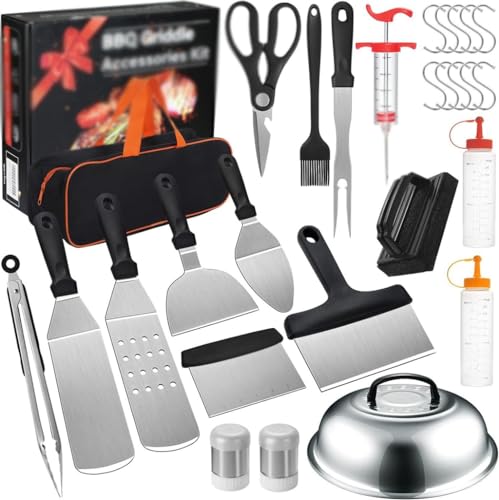 HBCDAAQ Rust Steel Barbecue Tools Pot Cover Shovel Set Hamburger Press Meat Plate Seasoning