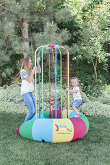 Jungle JumpaRoo Trampoline Play Set with Swing Bar Large Red/Green/Yellow/Blue
