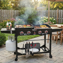 Grills House GD402 4-Burner Propane Gas Grill and Griddle Combo Black