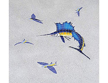 Artistry in Mosaics Sailfish Left Ceramic Pool Mosaic 60"x42