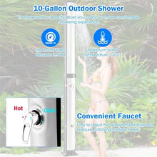 MKLFBY Solar Powered Garden Shower, 7.1Ft / 10 Gallon Outdoor Shower W/Sprinkler Head & Foot Shower, Hot and Cold Adjustment Poolside Shower