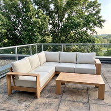 Acanva Ciela L-Shaped Outdoor Patio Sofa with Coffee Table