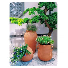 iumLeap Planter Pots Red Clay Flower Pot Set Outdoor Garden Landscape Clay Pots Rough Terra Cotta Pots Three Sets of Patio Ornaments Flower Plant Pot