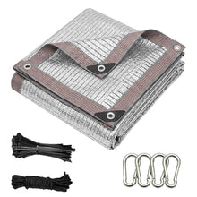 31x41 FT 95% Aluminet Shade Cloth, Reflective Sun Shade Fabric with Grommets, UV Resistant Mesh Tarp Heat Blocker for Greenhouse, Carport, Dog Kennel, Patio, Camping