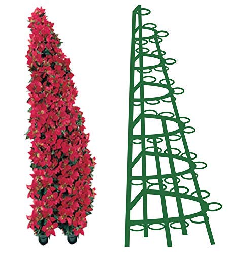 Creative Displays Half Round Poinsettia Tree Rack Display (6.5 Ft) & Matching Heavy Duty PVC Tray - Freestanding Vertical Garden Frame - Great for Poinsettias, Flowers, Plants, Succulents, and More