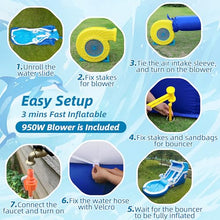 HXDOGSP Inflatable Water Slide Commercial Grade: Water Bounce House for Adults and Teenagers - Big Pool, Premium PVC, Wet & Dry, Blower Included - for Backyard Outdoor Birthday Party, Dolphin Style