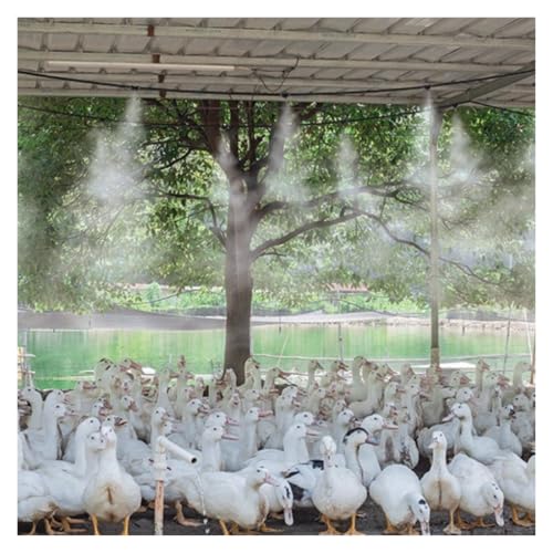 ERRULAN Fence Livestock Cooling Sprinkler System, Misting Fogger Kit for Animal Farm Cooling, Barn Humidity Control, Indoor & Outdoor Irrigation Use