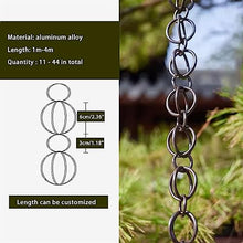 GVBNOTT Aluminum Alloy Rain Guide Chain Rain Downspouts, Ring Japanese Courtyard Garden Rain Catcher Chain for Homestay Villa, Customizable Length，4m/13ft