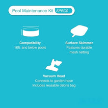 18ft x 48in Round Above Ground Pool Set with Cleaning Maintenance Kit