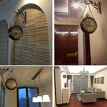 SLGGPJBU Outdoor Clock Garden Clocks, Double Sided Outdoor Wall Clock Retro Outdoor Clocks Battery Operated Silent,Indoor Hanging Decor Clock Wall Mounted Clock