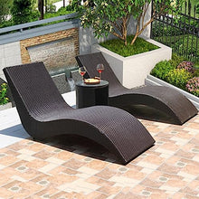 EESHHA S-Shaped Outdoor Lounge Chairs, Poolside Deck Chairs, Balcony Rattan Deck Chairs, Beach Chairs, Swimming Pool Deck Chairs, Lunch Break, Leisure Villa Furniture F
