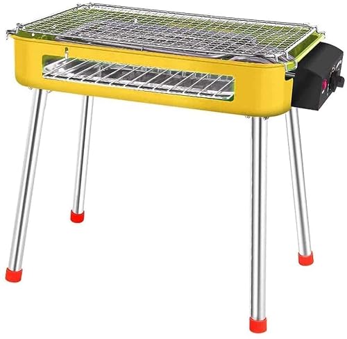 Barbecue Grill 2-in-1 Electric Charcoal Dual Purpose Grill Carbon Grill High Temperature Protection Disassembly with Replaceable Grill Grid Pan with Food-Grade Non-Stick Coating Easy