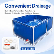 Backyard Rectangle Above Ground Swimming Pool with Frame, Large Water Container Tank Outdoor Garden Patio Agricultural Farm & Rain Barrels, Blue(LxWxH 5x2x1m(10000 L))