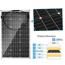 300W/150W 18V Solar Panel Semi-Flexible Monocrystalline Solar Cell DIY Cable Waterproof Outdoor Car RV Rechargeable Power System (150w) (150w)