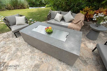 Elementi Andes Propane Gas Fire Pit Table Bundle Cast Concrete with Concealed pullout Propane Tank Storage Drawer | Electronic Ignition | Canvas Cover, Lava Rock Included | Light Gray (Propane Gas)