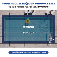 Lynkron Pool Safety Cover for Inground Pools, Heavy-Duty Winter Pool Cover, Rectangle Mesh/Solid Swimming Pool Covers, Triple Stitched for High Strength & UV Protection，Blue