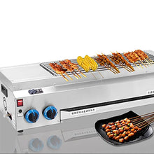 NUHSLF Smokeless Commercial Grill, Large Capacity Gas/Electric Dual Purpose Grill, Stainless Steel Portable Outdoor Picnic Grill,18cm (Size_Name 22cm)
